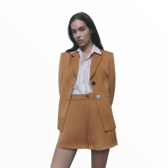 ZARA | Taupe Brown | POCKET CHINO SHORTS - Picture 5 of 11